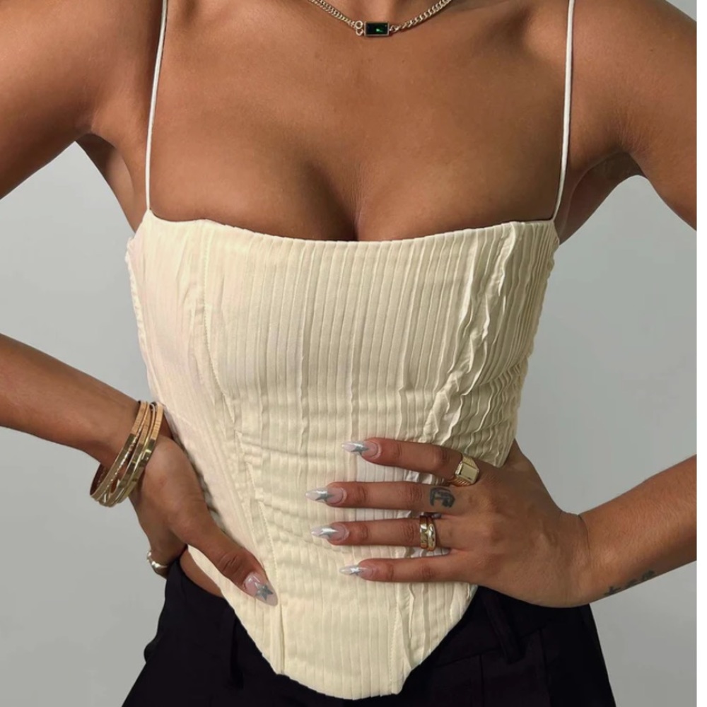 Daintree plisse corset beige